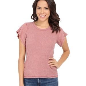Free People Short Flutter Sleeve Thermal T-shirt
